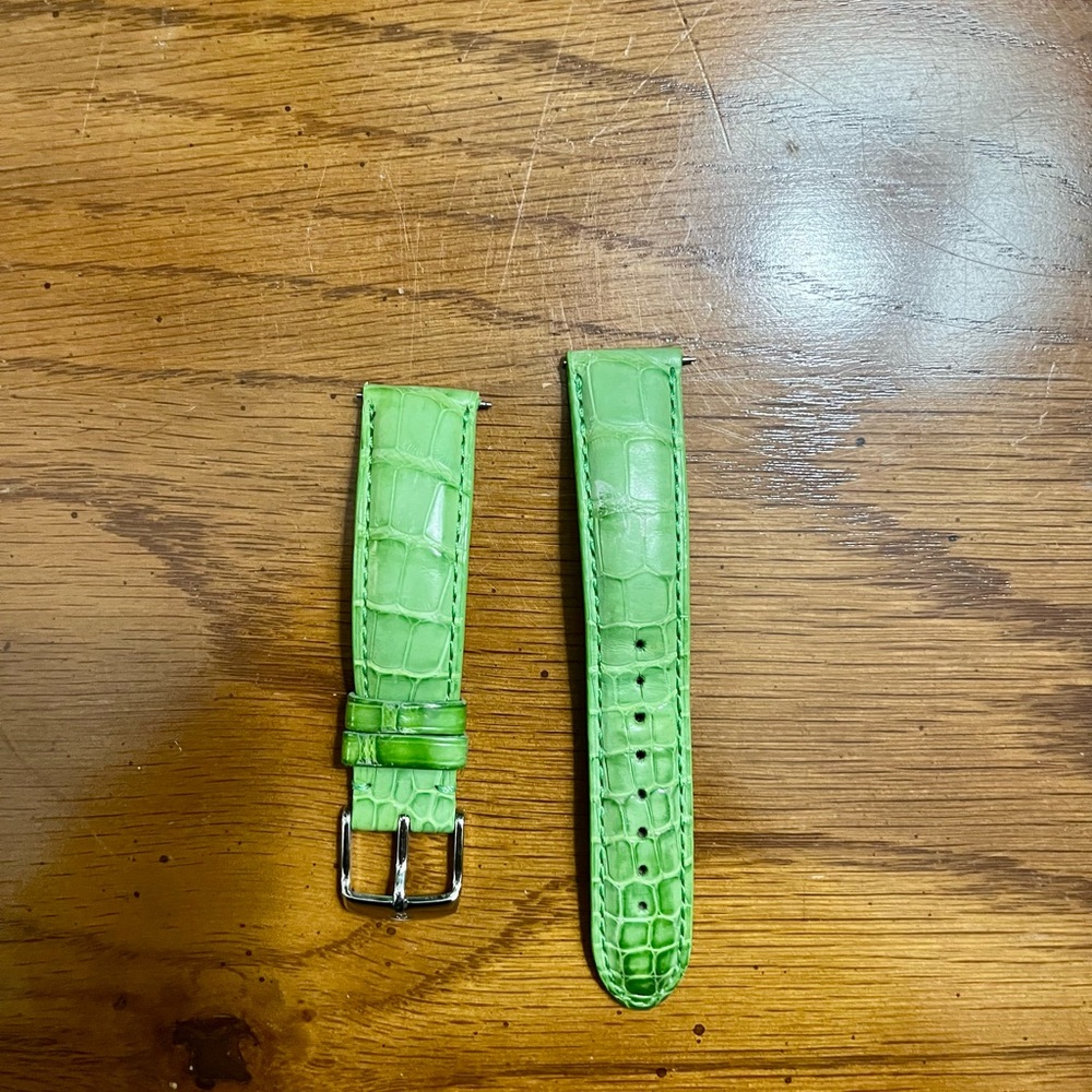 Authentic Michele 18mm Green Crocodile Leather Watch Strap